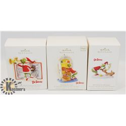 THREE HALLMARK DR.SEUSS GRINCH CHRISTMAS