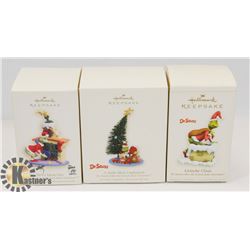 THREE HALLMARK DR.SEUSS GRINCH CHRISTMAS