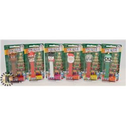 LOT OF 6 DIFFERENT CHRISTMAS THEMED PEZ DISPENSERS