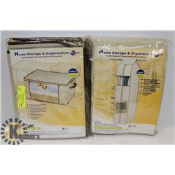 2 HOME STORAGE AD ORGANIZATION STORAGE CONTAINERS.