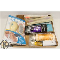 FLAT OF ASSORTED SKIN CARE ITEMS AND CREAMS