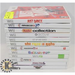LOT OF 12 ASSORTED WII VIDEO GAMES
