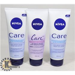 BAG WITH 3 200ML BOTTLES OF ASSORTED NIVEA