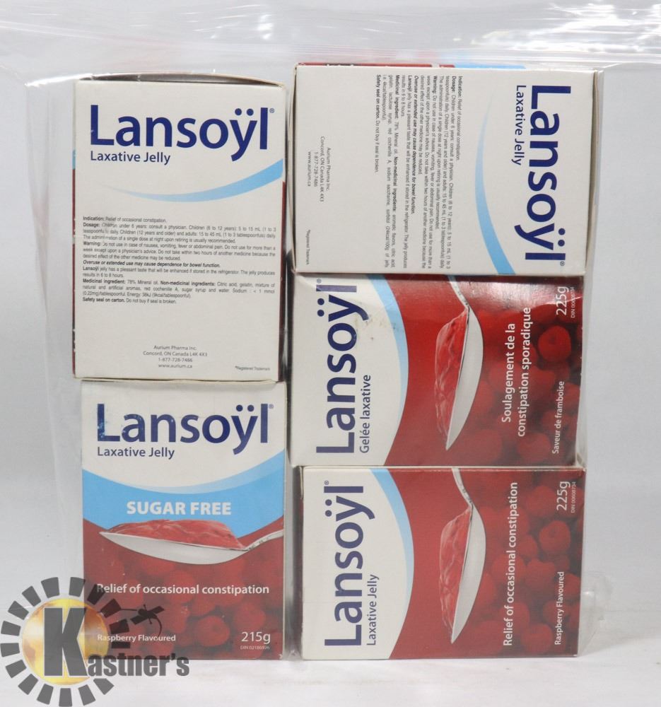 LOT OF 5 LANSOYL LAXATIVE JELLY