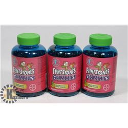 LOT OF 3 FLINTSTONE MULTI VITAMIN GUMMIES