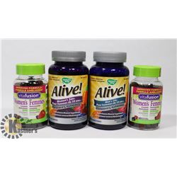 BAG OF ASSORTED VITAMINS INCL ALIVE WOMENS 50+