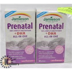 LOT OF 2 JAMIESON PRENATAL VITAMINS 60 SOFT GELS,