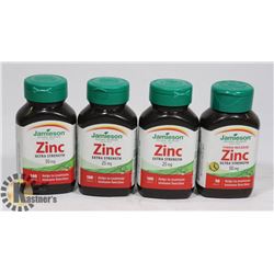 BAG WITH 4 BOTTLES ASSORTED JAMIESON ZINC TABLETS