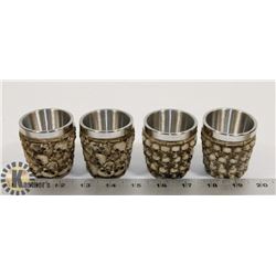 SKULL SHOT GLASS SET OF 4 NEW