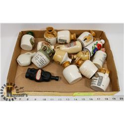 FLAT OF COLLECTIBLE MINI ALCOHOL JUGS