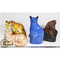 BOX OF LARGE CERAMIC ANIMAL FIGURES