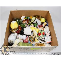 BOX OF SALT AND PEPPER SHAKERS