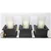 Image 1 : THREE CANDLE WALL SCONCES WITH HARDWARE.