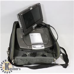 PORTABLE DVD PLAYER WITH TRAVEL CASE.