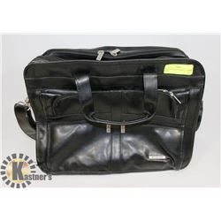 DELUXE BLACK LEATHER LAPTOP CASE