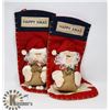 Image 1 : 2 SANTA CHRISTMAS STOCKINGS / 20"