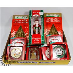 FLAT OF CHRISTMAS DECORATIONS