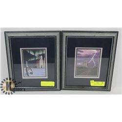 SET OF 2 WOOD FRAMED FARM PICTURES -