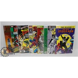 LOT OF 8 MARVEL & DC SPIDERMAN & SUPERMAN COMICS.