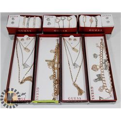 LOT OF 7 GUESS NECKLACE, EARRING AND BRACELET SETS