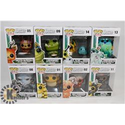 LOT OF 8 NEW FUNKO POP MONSTER FIGURES.
