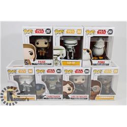 LOT OF 7 NEW STAR WARS FUNK POPS INCL LUKE