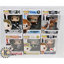 LOT OF 6 NEW FUNKO POPS INCL QUEEN, CONNOR MCDAVID