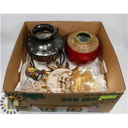 BOX W/DECORATIVE POT ON STAND, WALL