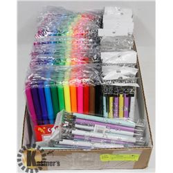 BOX W/18 NEW PACKS OF COLOUR MARKERS &