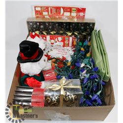 BOX FULL OF CHRISTMAS ITEMS INCL. LED