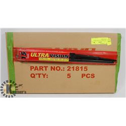 LOT OF 6 NEW 15" ULTRA VISION WIPER BLADES