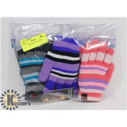 3PK KIDS HEAT WAVE GLOVES.