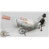 Image 1 : METAL WINE BOTTLE HOLDER WHEEL BARREL