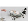 Image 1 : METAL WINE BOTTLE HOLDER WHEEL BARREL