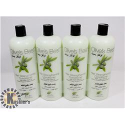 LOT OF FOUR 1L BOTTLES OF OLIVES BEST HAIR