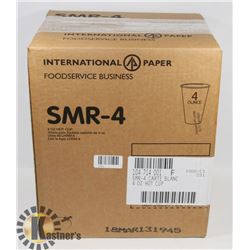 CASE OF 1000,4OZ PAPER HOT OR COLD CUPS