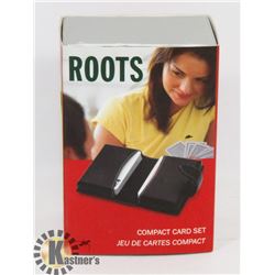 NEW ROOTS COMPACT CARD SET IN A LEATHER CASE