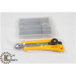 NEW BOX CUTTER WITH 100 18MIL BLADES