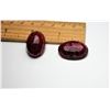 Image 1 : 16)  LOT OF 2 OVAL BLOOD RED RUBY