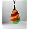 Image 1 : 10)  TEAR DROP SHAPED GREEN, CARMEL &