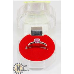 #239-SYNTHETIC PINK SAPPHIRE GEMSTONE RING SIZE 7