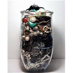 22)  HUGE JAR FILLED WITH JEWELLERY