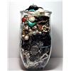 Image 1 : 22)  HUGE JAR FILLED WITH JEWELLERY