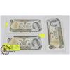 Image 1 : THREE 1973 CANADIAN $1 BILLS CONSECUTIVE SERIAL
