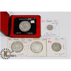 LOT OF CANADA COINS 1970 $1, 1919 DIME,