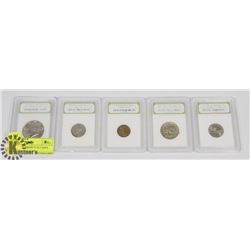 LOT OF 5 US CURRENCY IN CASES.