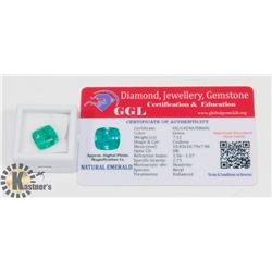 #52-SYNTHETIC GREEN EMERALD GEMSTONE 7.12CT