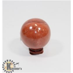 #149-SYNTHETIC BROWN ,RED  JASPER SPHERE BALL 212G