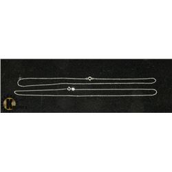 #16-SYNTHETIC STERLING SILVER NECKLACE 2PCS / 18"