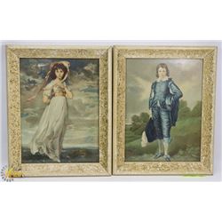 LOT OF 2 VINTAGE FRAMED PICTURES, BLUE BOY AND